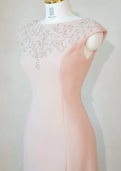 Elegant Jewel Mermaid Mother of the Bride Dresses, Pink Evening Gown DP3234 - Deanwangkt