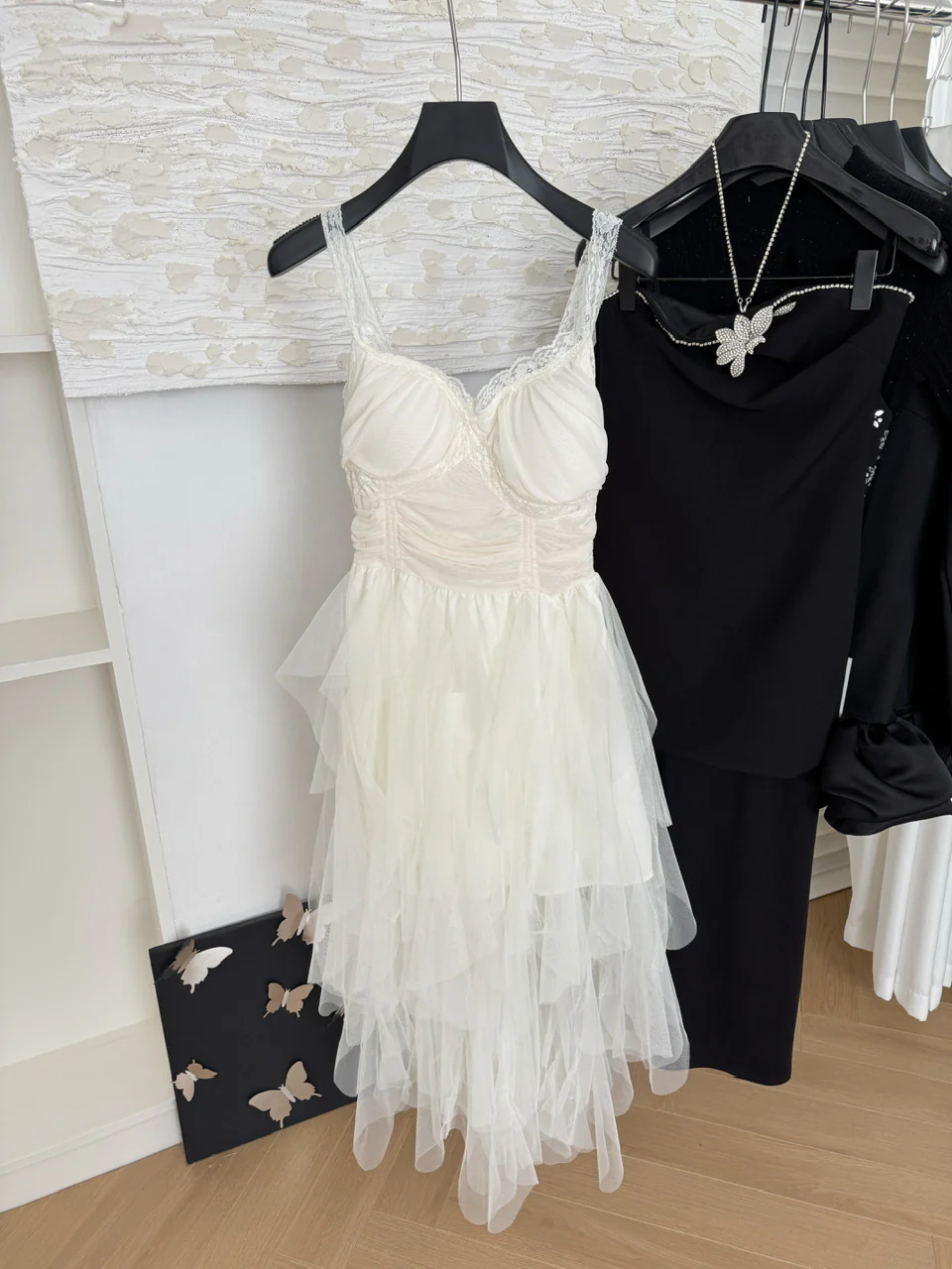 Cute A Line Straps Lace Ruffles Summer Dress Holiday Party Outfits For Girls DP0134 - Deanwangkt