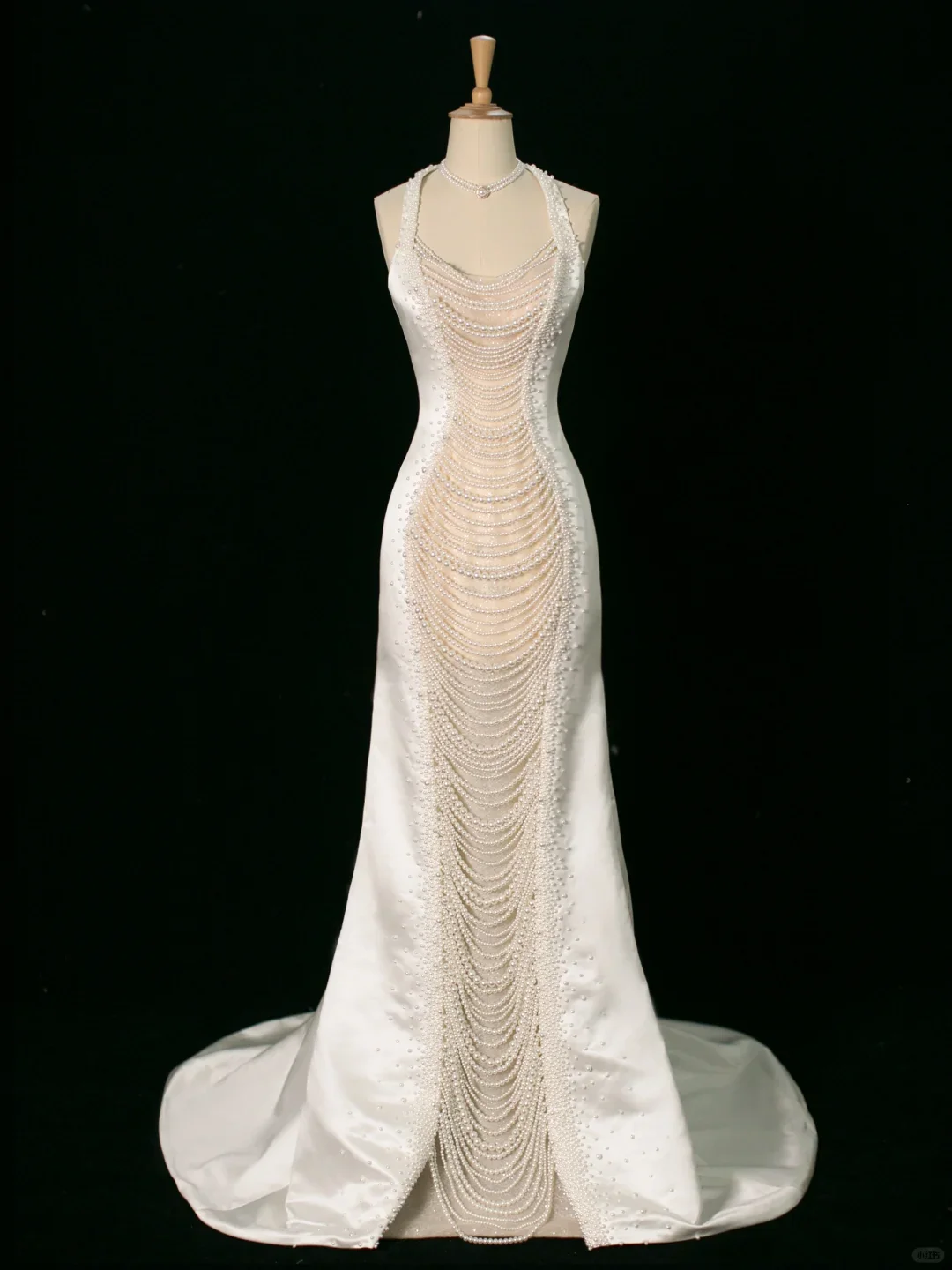 Chic Wedding Dress Mermaid Halter White Satin Sleeveless Long Vintage Wedding Dresses Bridal Gowns Brides Gown DH394 - Deanwangkt