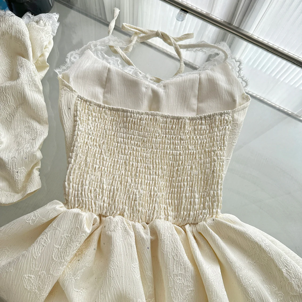 Cute A Line Halter Ivory Lace Summer Dress Holiday Party Outfits For Women DP0096 - Deanwangkt