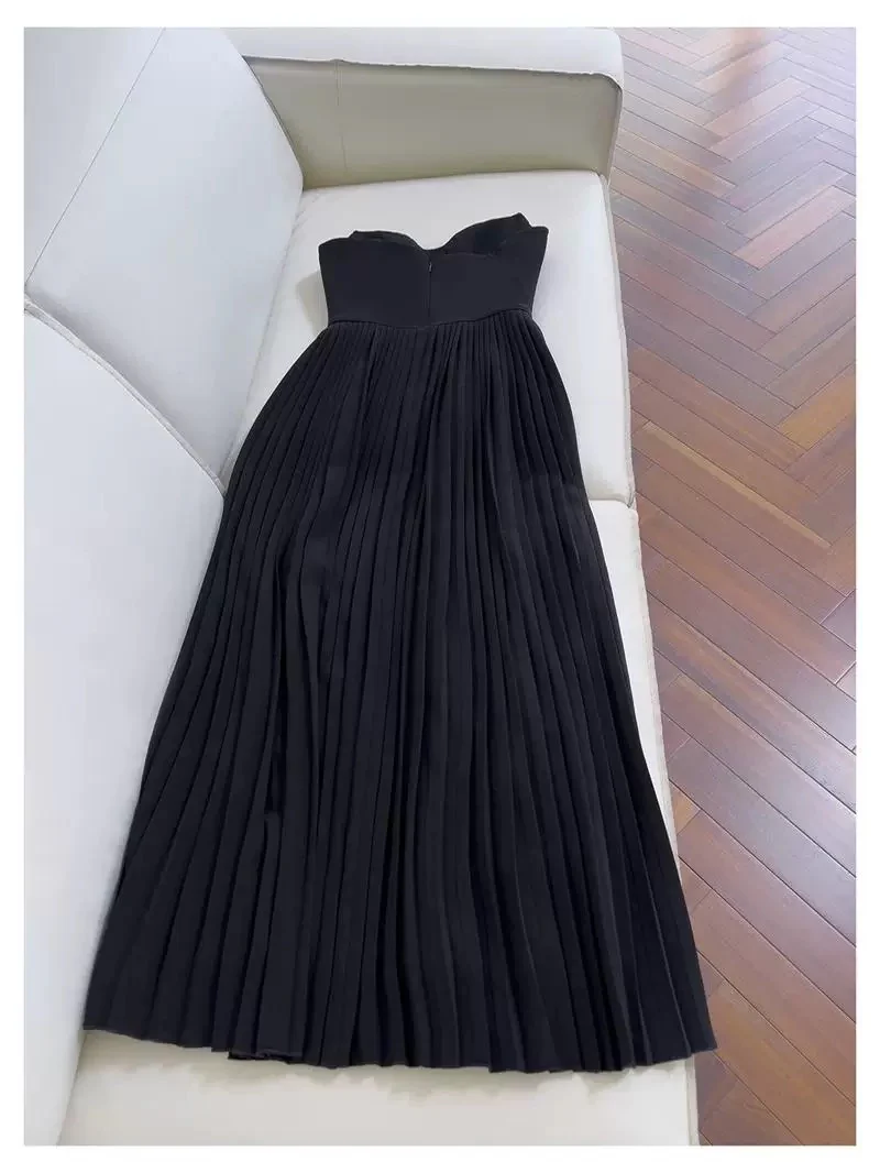 Elegant A line Spaghetti Straps Black Chiffon Sleeveless Long Evening Party Gowns Evening Formal Dresses Prom Dress W926 - Deanwangkt