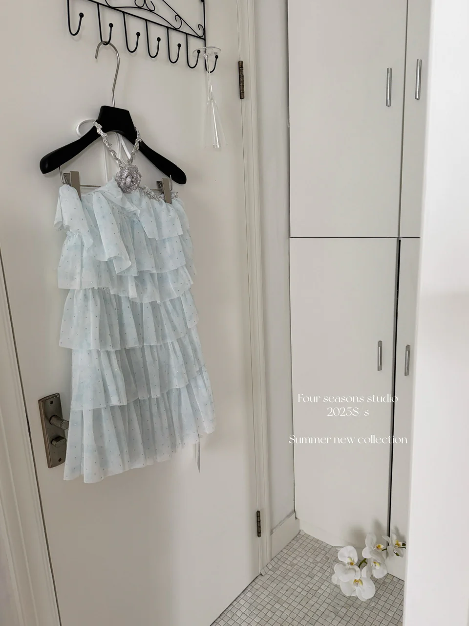 Sexy A line Halter Blue Tulle Min Summer Dress Holiday Party Homecoming Dress Birthday Outfits For Teens DP0151 - Deanwangkt