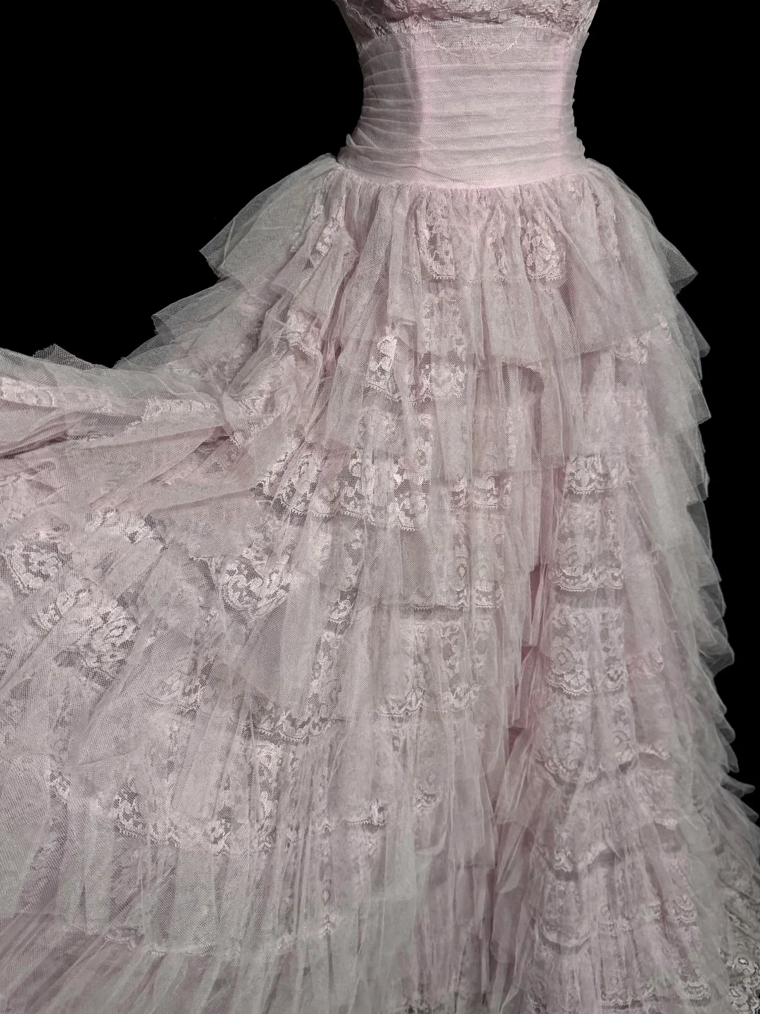 Pretty Ball Gown Strapless Tulle Light Pink Long Quinceanera Dress Formal Gowns Vestido De 15 Anos Sweet 16 Dress W839 - Deanwangkt