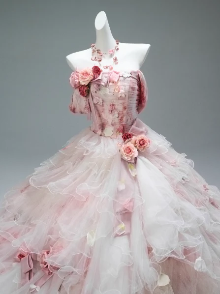 Stunning Off-the-Shoulder Ball Gown Tiered Tulle Flower Long Quinceanera Dress Pink Formal Gowns Vestido De 15 Anos Sweet 16 Dress DP2848 - Deanwangkt