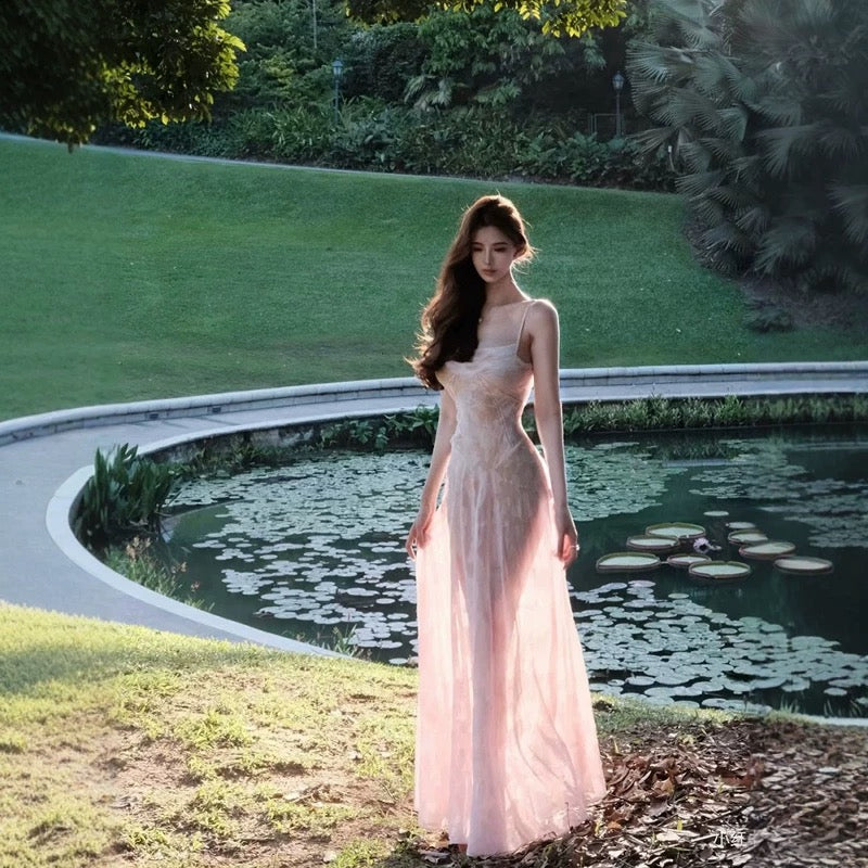 Elegant A Line Spaghetti Straps Sleeveless Lace White Long Evening Party Gowns Evening Formal Dresses Prom Dress W902 - Deanwangkt