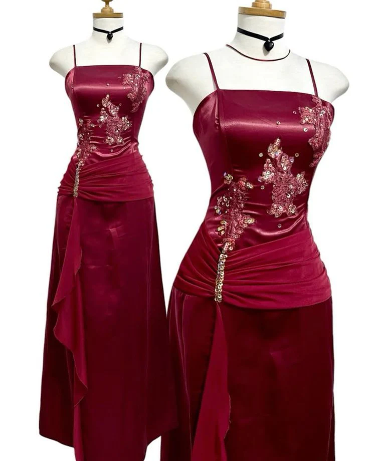 Sexy Burgundy Prom Party Dress Long Formal Evening Dress Long Formal Dress DP285 - Deanwangkt