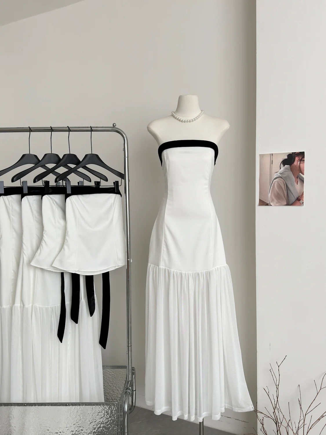 Simple A line Strapless White Tulle Summer Dress Holiday Party Dress Birthday Outfits For Teens DP0153 - Deanwangkt