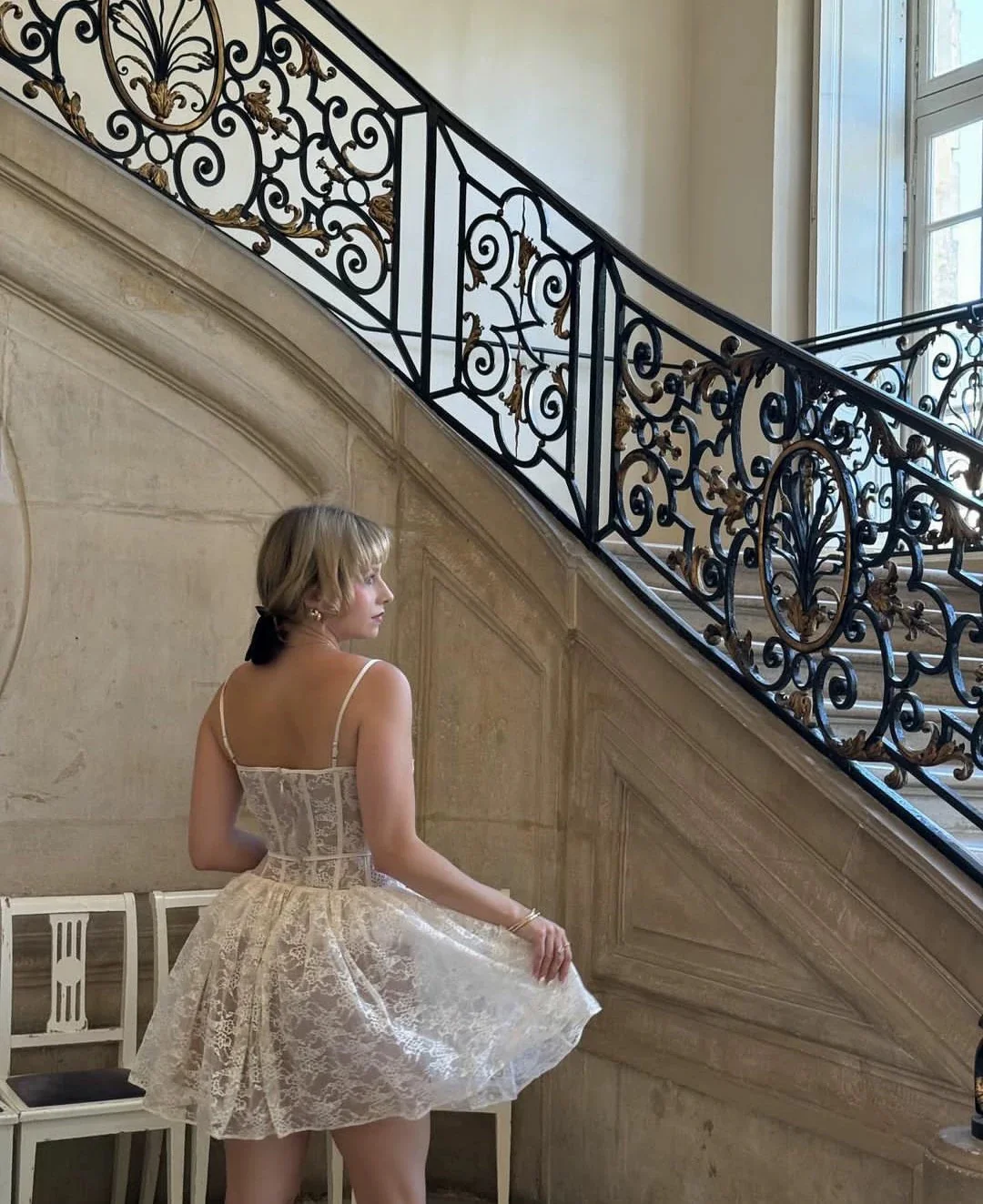 Pretty A line Spaghetti Straps White Lace Formal Homecoming Dresses Short 16th Birthday Outfits Graduation Dress Mini Cocktail Dresses DH2479 - Deanwangkt