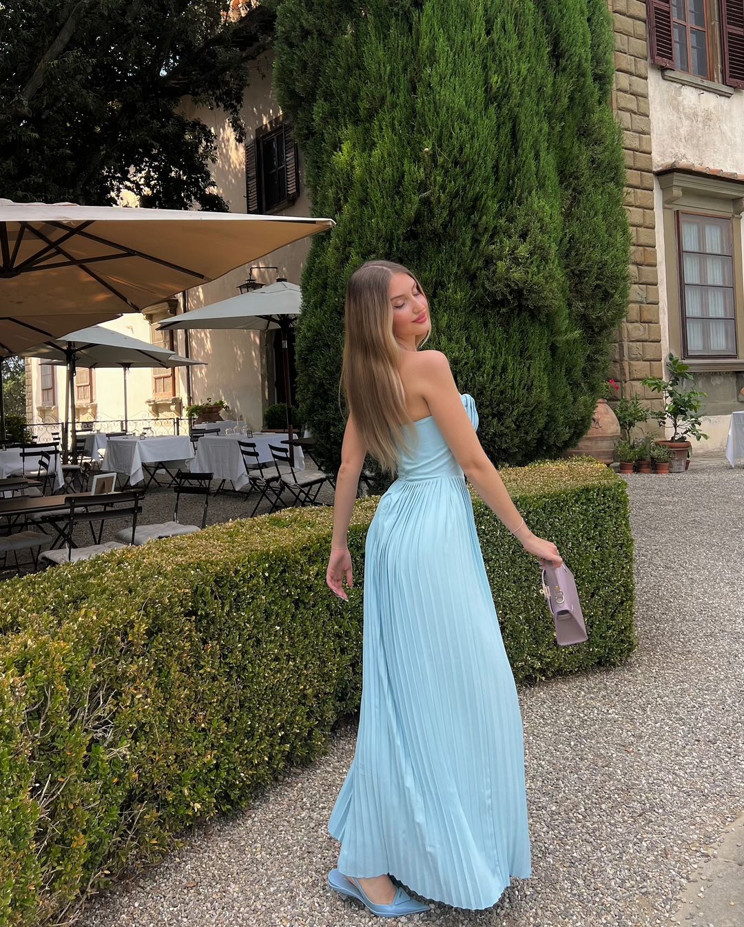 Elegant A Line Sweetheart Blue Chiffon Long Prom Dresses Party Dress 21st Birthday Outfits Graduation Dresses DH2549 - Deanwangkt