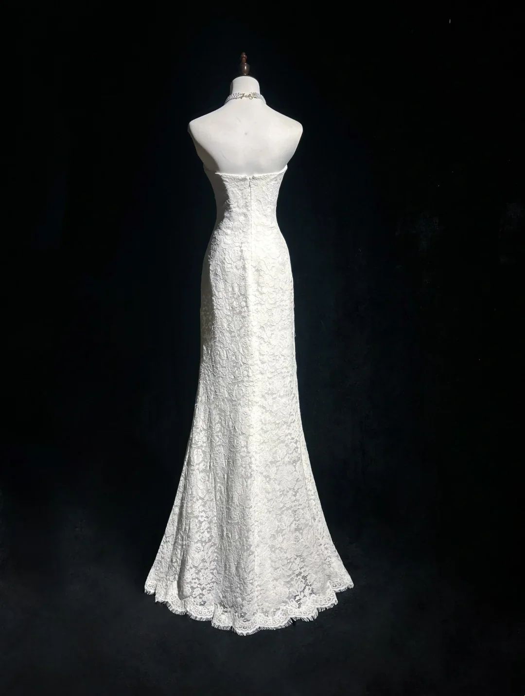 Vintage Wedding Dress 1950s 1940s Mermaid Strapless Lace White Long Wedding Dresses Bridal Gowns Brides Gown DH543 - Deanwangkt