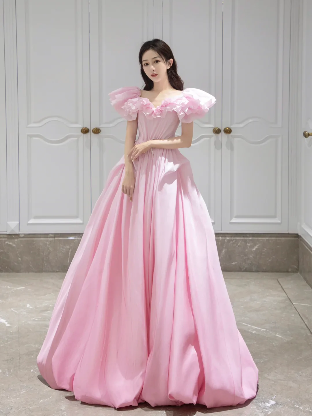 Pretty Ball Gown Sweetheart Satin Pink Long Quinceanera Dress Formal Gowns Vestido De 15 Anos Sweet 16 Dress W0737 - Deanwangkt