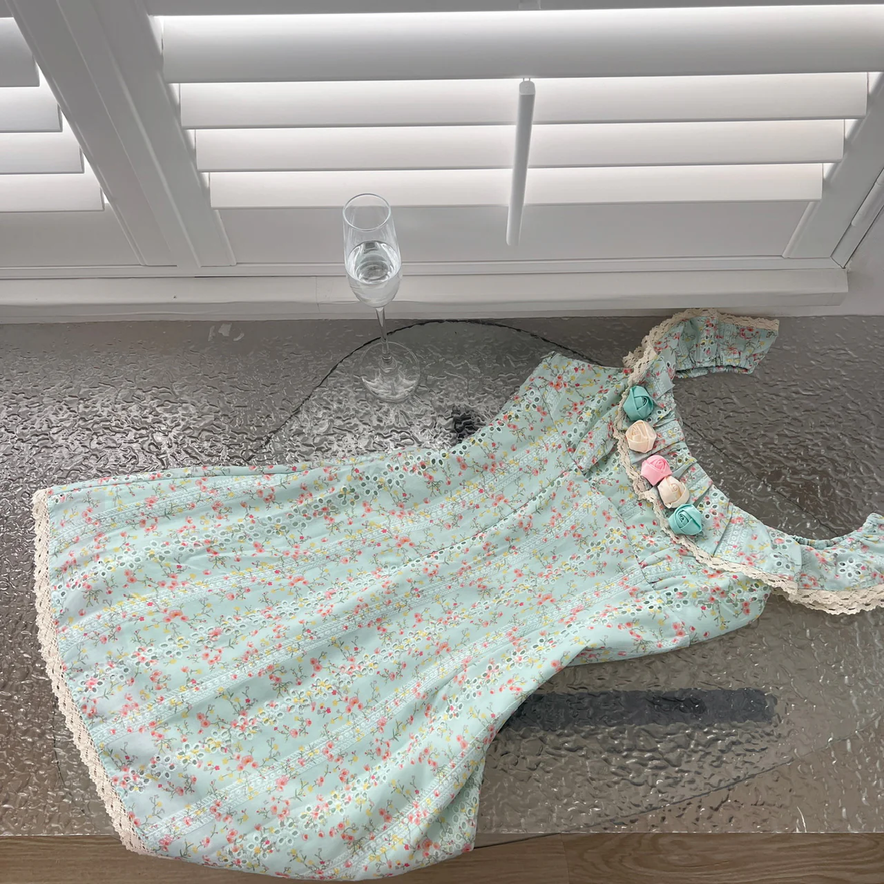 Sexy A line Square Neckline Summer Floral Green Dress Holiday Party Outfits For Women DP0024 - Deanwangkt