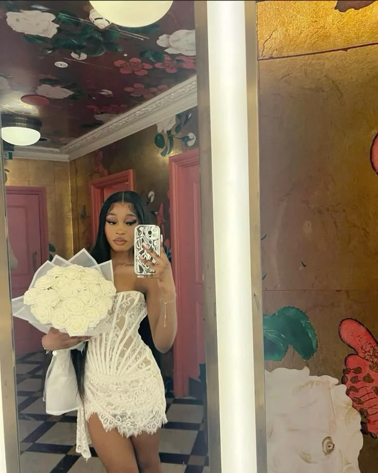 Sexy Sheath Strapless White Lace Black Girl Short Homecoming Dress Summer Hoco Dresses Cocktail Dress 18th Birthday Outfits W0456 - Deanwangkt