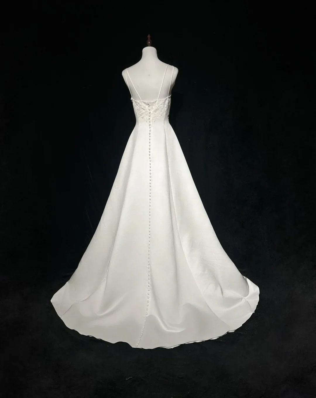 Vintage Bridal Dress Ball Gown Square Ivory Satin Long Wedding Dress Retro Wedding Dresses Modest Wedding Gowns DH2651 - Deanwangkt