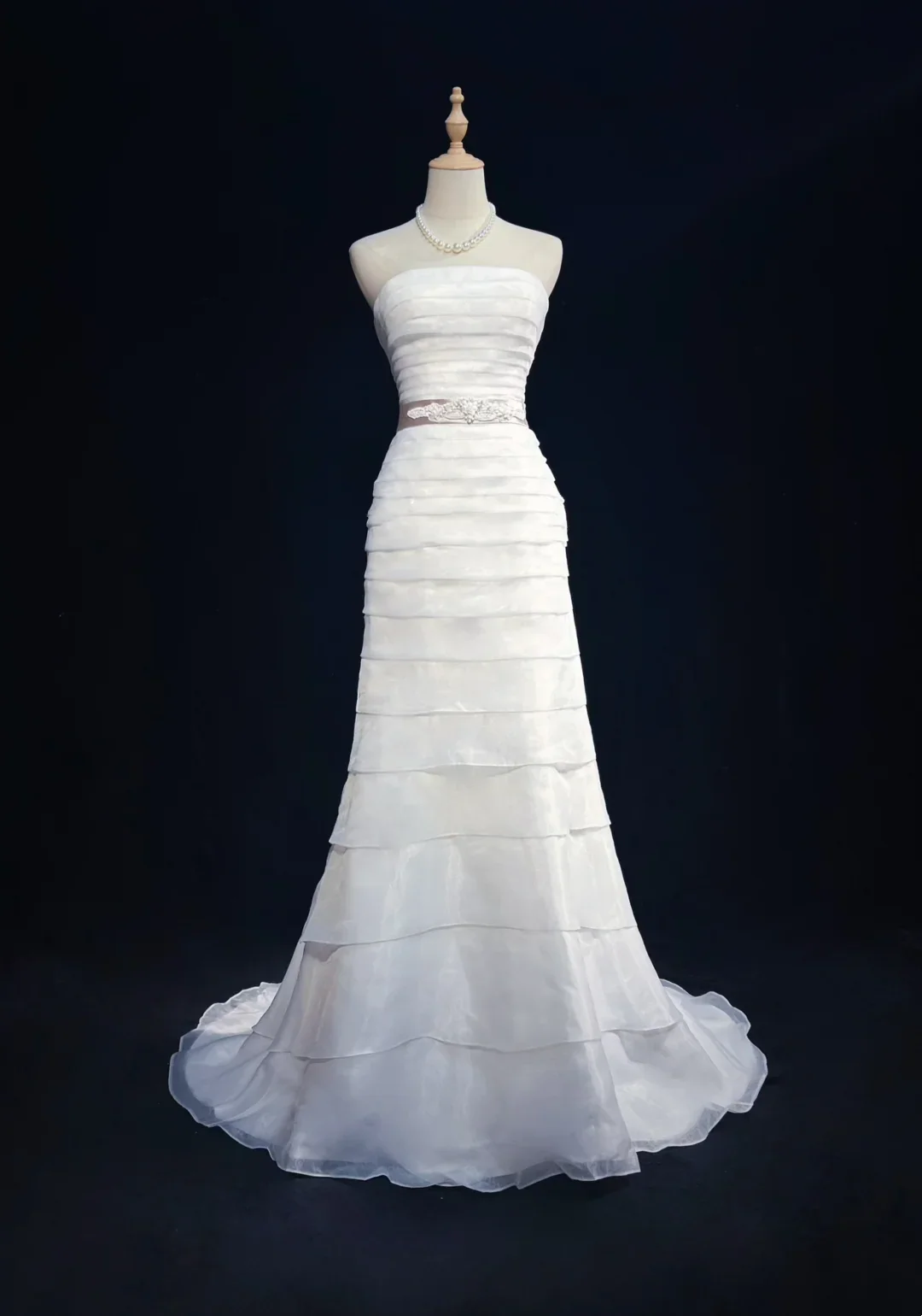 Classic Bridal Gown Mermaid Strapless Satin Long White Wedding Dresses Elegant Bridal Gowns DH645 - Deanwangkt