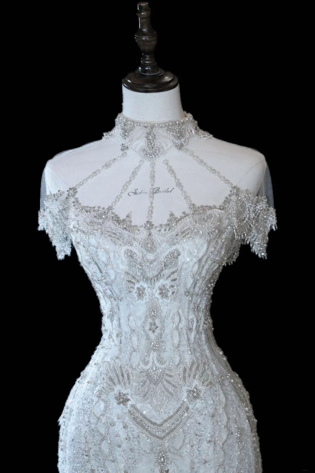 Timeless Bridal Gown Mermaid Off The Shoulder Silver Sequin Cap Sleeves Long Wedding Dresses Elegant Bridal Gowns DH897 - Deanwangkt