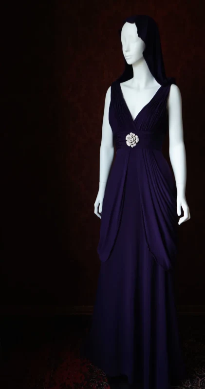 Chic V-neck Sheath Chiffon Long Prom Dresses, Purple Formal Evening Dresses DP3091 - Deanwangkt