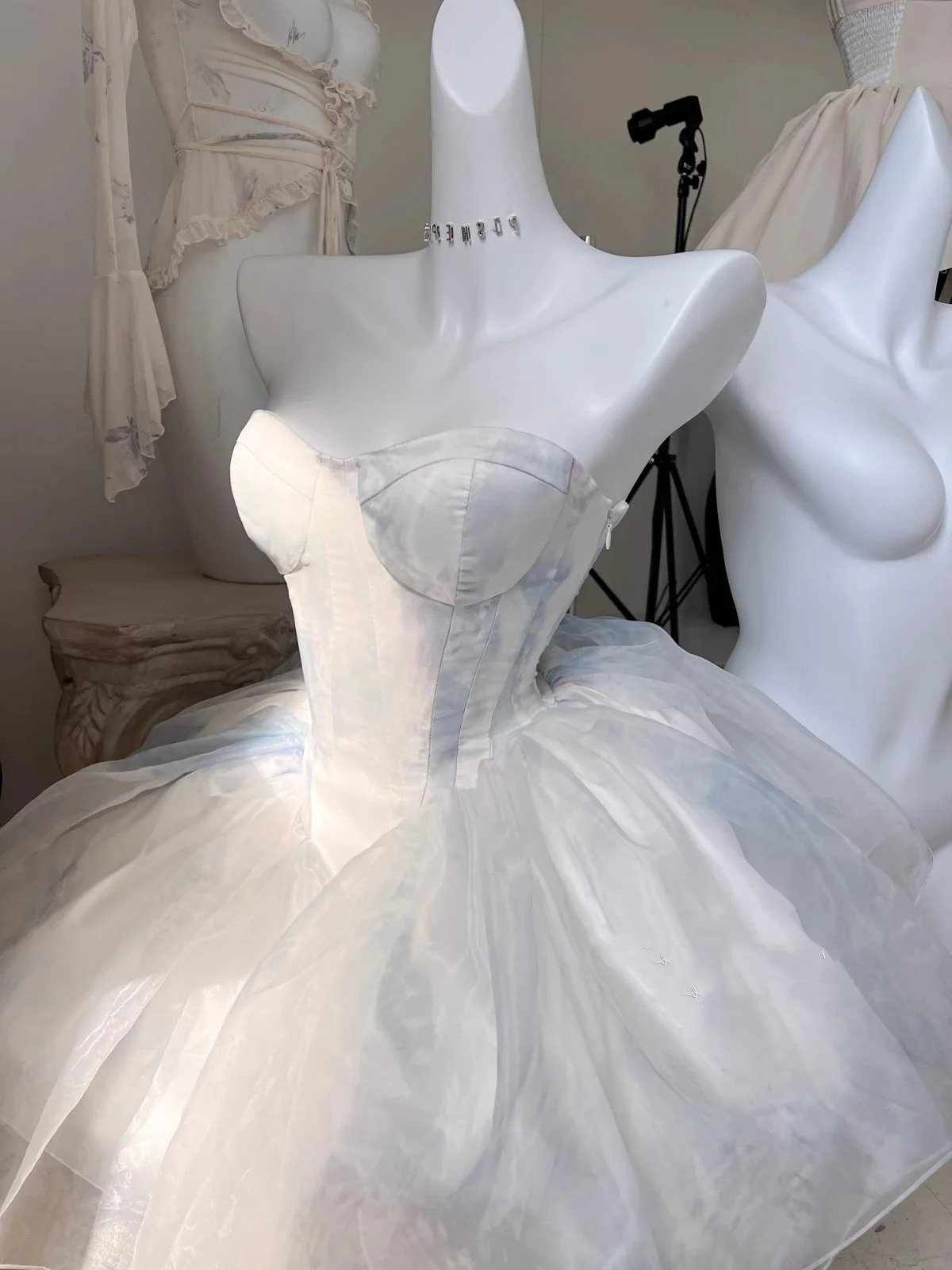 Cute Ball Gown Short Light Sky Blue Homecoming Dress Summer Hoco Dresses Cocktail Dress For Senior Teens DP1783 - Deanwangkt