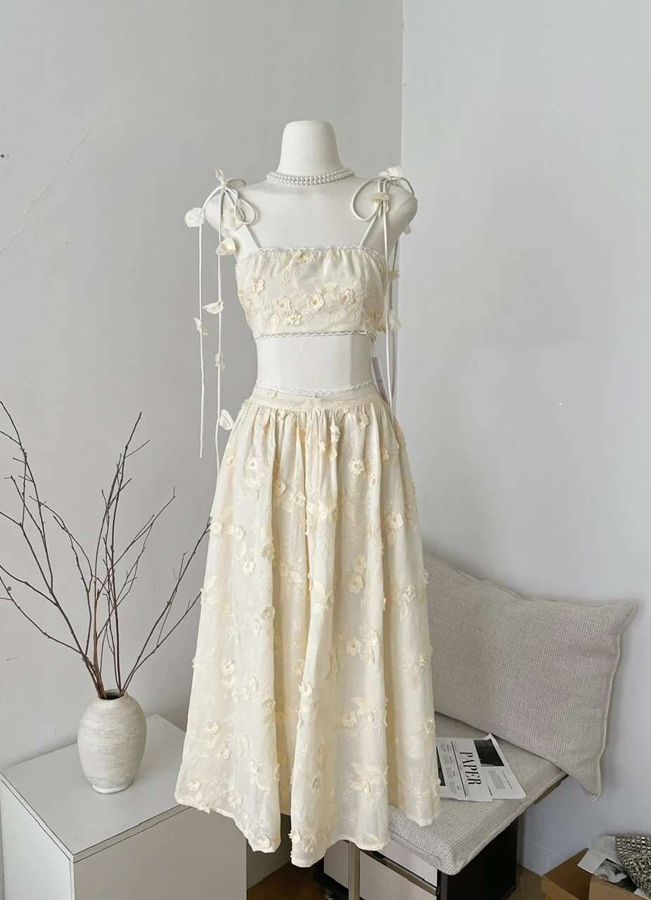 Sexy A line Spaghetti Straps 2 Pieces Summer Dress Holiday Dresses Party Birthday Outfits For Women DP0124 - Deanwangkt