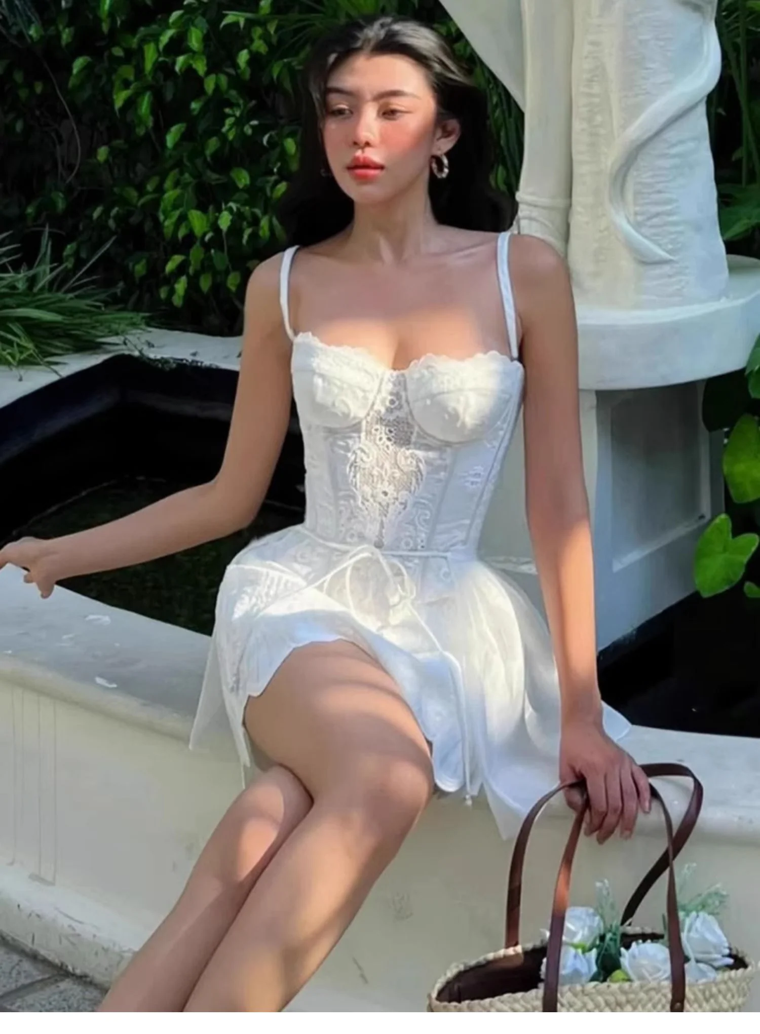 Cute A line Spaghetti Straps Summer Lace Homecoming Dress Hoco Dress Mini 20th Birthday Outfit Cocktail Dresses DP1766 - Deanwangkt