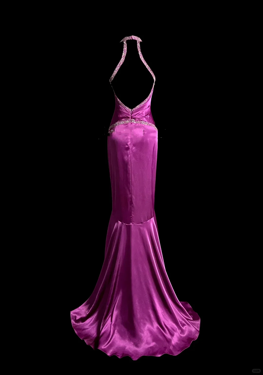 Elegant Glamour Mermaid Halter Grape Backless Satin Long Prom Dresses Party Dress Evening Dress DP914 - Deanwangkt