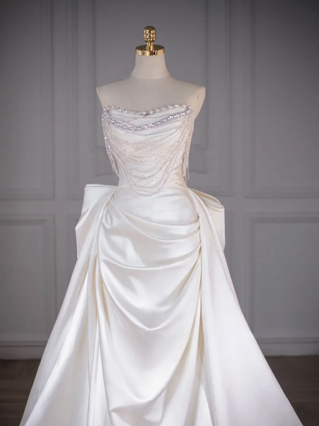 Classic Bridal Gown Sheath Sweetheart Satin Long White Wedding Dresses Elegant Bridal Gowns DH749 - Deanwangkt