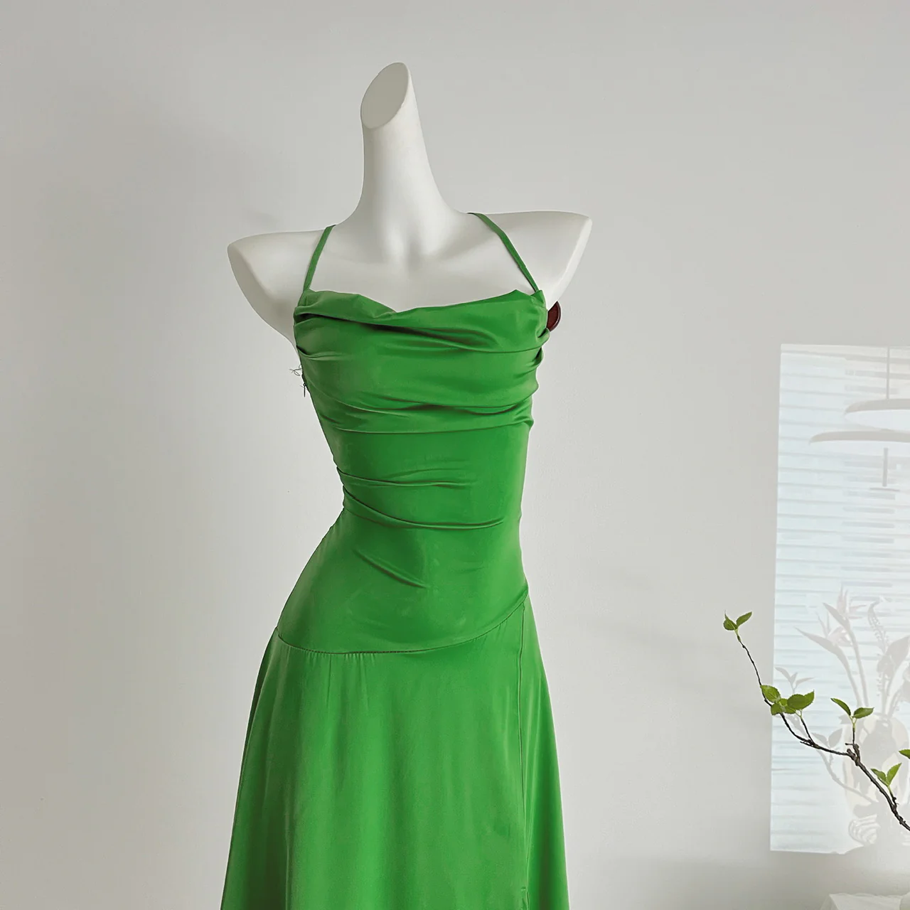 Sexy Mermaid Spaghetti Straps Satin Summer Dress Holiday Party Outfits For Women DP0084 - Deanwangkt