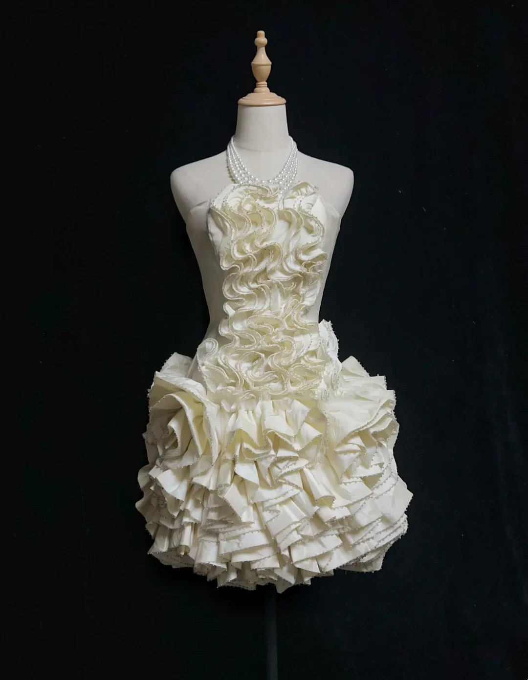 Vintage Ball Gown Strapless Ivory Taffeta Short Mini Formal 8th Grade Homecoming Dresses Middle School Cocktail Dress Hoco Outfits DH1472 - Deanwangkt