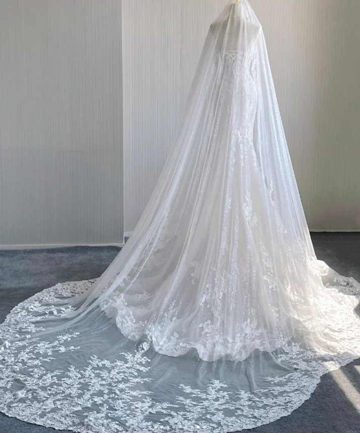 Classy Elegant Mermaid Sweetheart White Lace Wedding Dresses Brides Dress DP441 - Deanwangkt