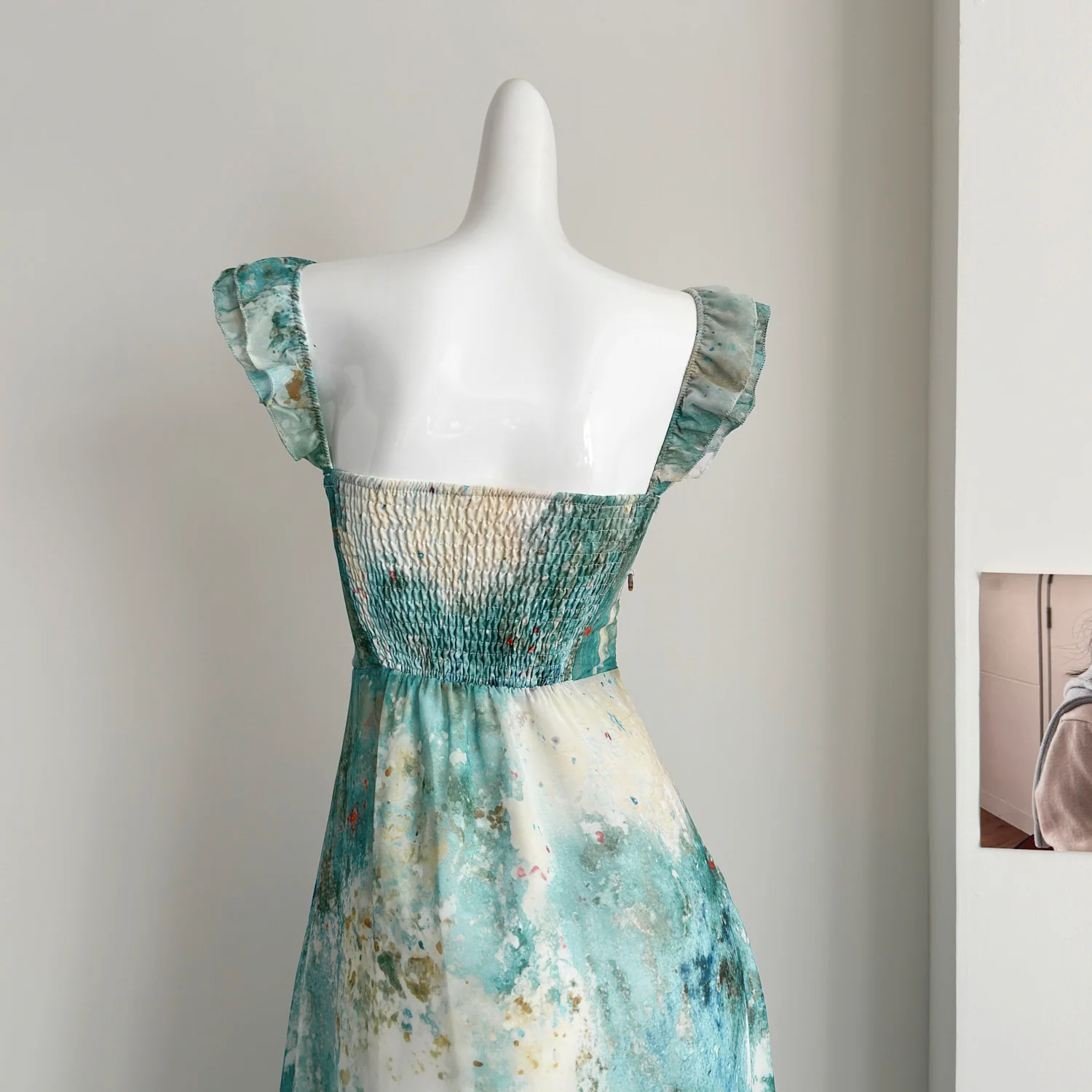 Sexy Mermaid Square Floral Green Summer Dress Holiday Party Birthday Outfits For Women DP0127 - Deanwangkt