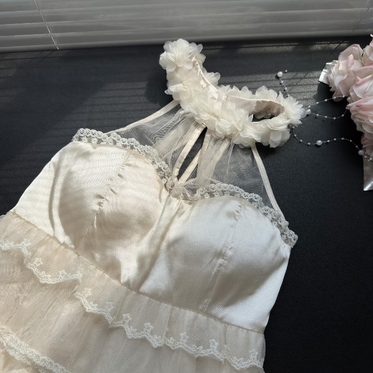 Cute A Line Square Halter Lace Summer Dress Holiday Party Outfits For Girls DP0140 - Deanwangkt