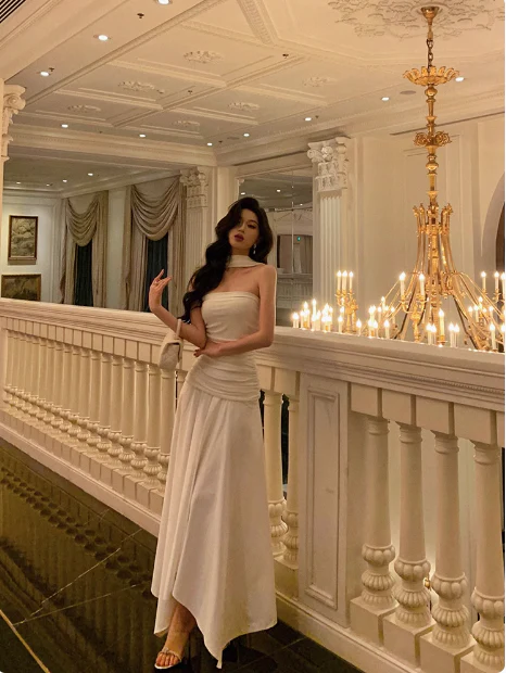 Classy A line Strapless White Sleeveless 18th Birthday Dress Party Gown Birthday Outfits Birthday Dress Ideas For Women DP552 - Deanwangkt