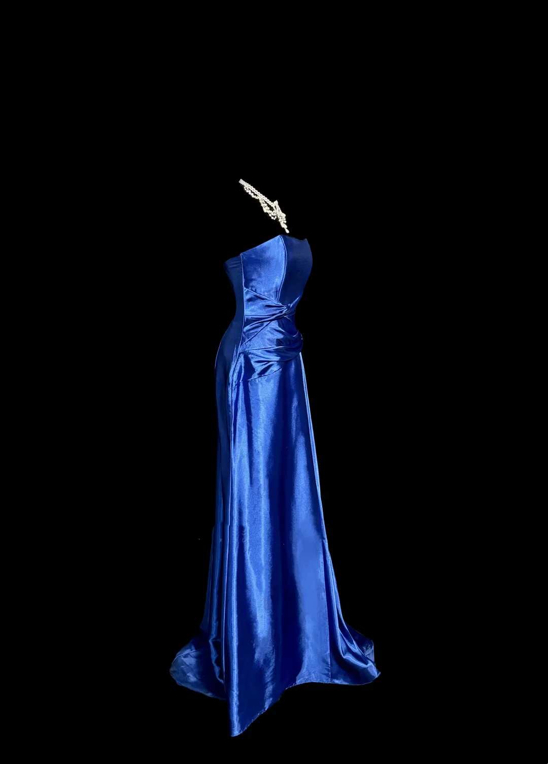 Classy Mermaid Royal Blue Satin Maxi Dress Evening Dress Long Prom Dresses DP238 - Deanwangkt