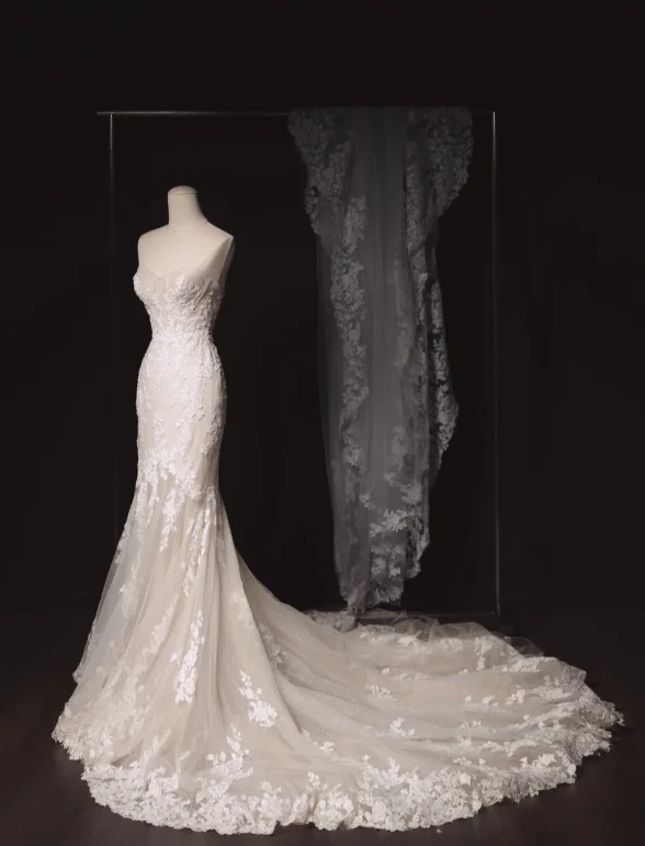 Timeless Strapless Mermaid Wedding Dresses Tulle Applique White Bridal Gowns DP3350 - Deanwangkt