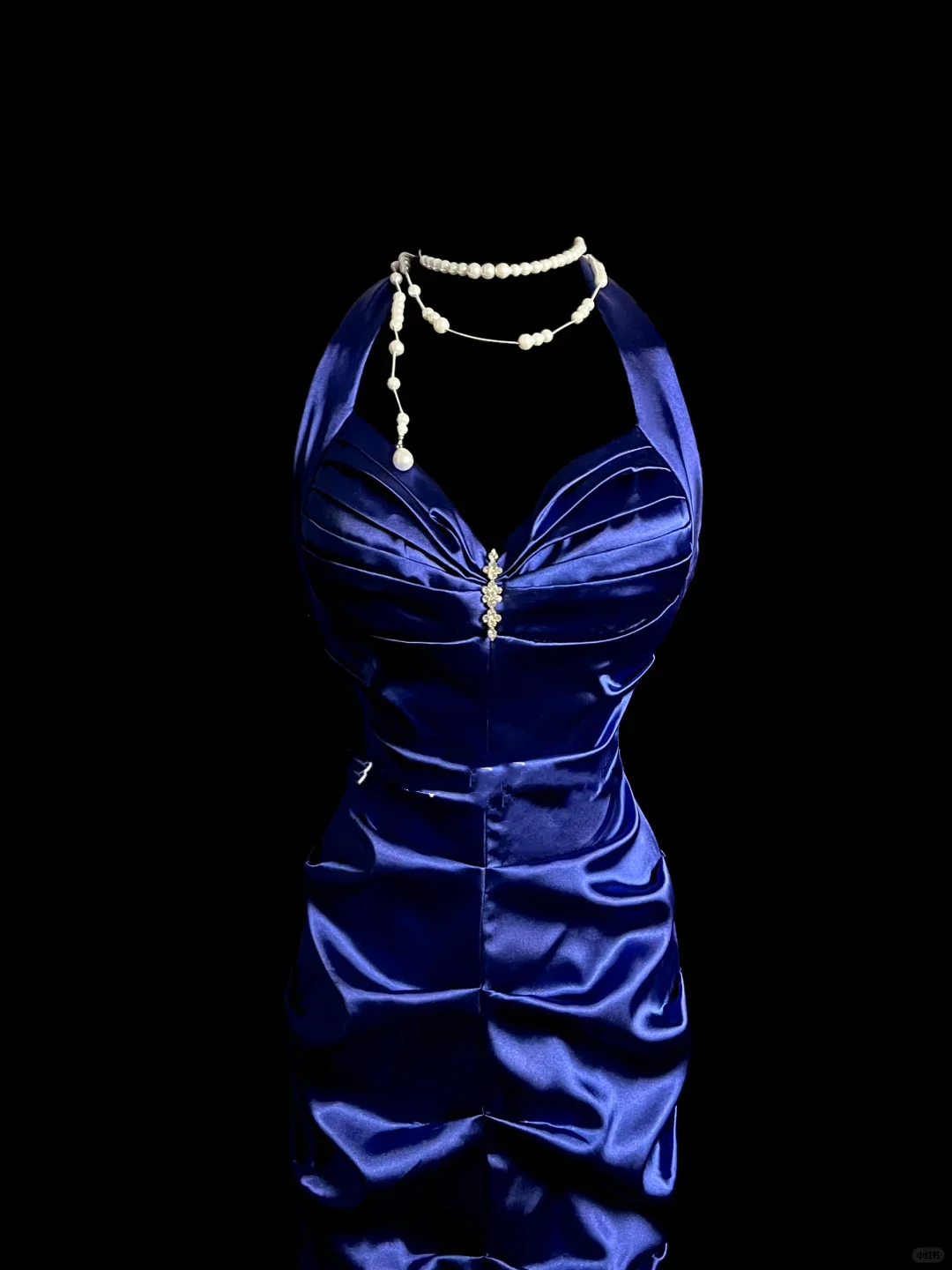 Elegant Glamour Mermaid Halter Royal Blue Satin Long Prom Dresses Party Dress Evening Dress DP911 - Deanwangkt