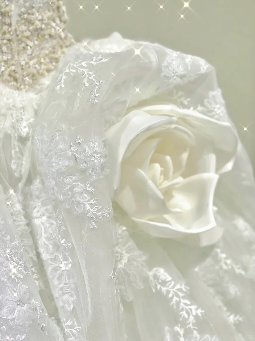 Dreamy Ball Gown Square Neckline Lace Long White Wedding Dresses Brides Dress DP422 - Deanwangkt