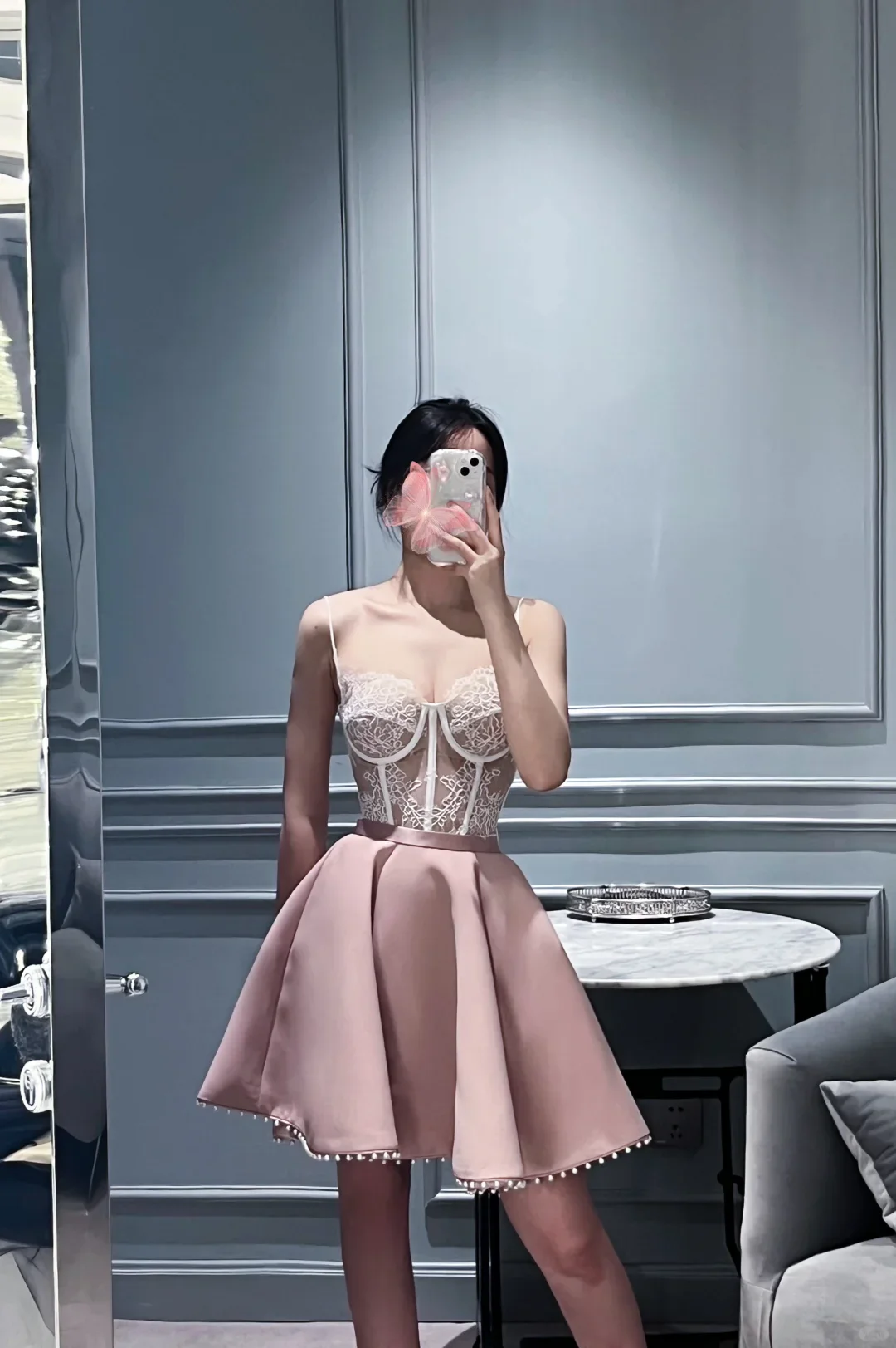 Cute A line Spaghetti Straps Pink Formal Short 8th Grade Homecoming Dress Summer Middle School Hoco Dresses Birthday Outfits W998 - Deanwangkt