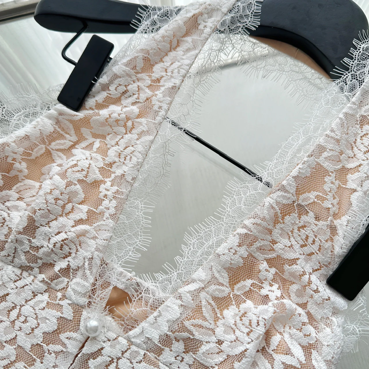 Sexy Mermaid V Neckline White Lace Summer Dress Holiday Party Birthday Outfits For Teens DP0143 - Deanwangkt