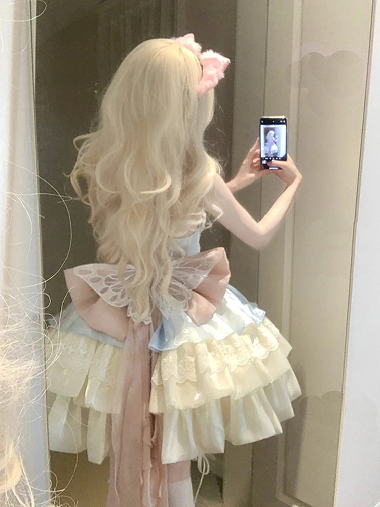 Vintage Ball Gown Halter Lace Short Mini Summer 18th Birthday Dress Lolita Dress Birthday Outfits W1247 - Deanwangkt