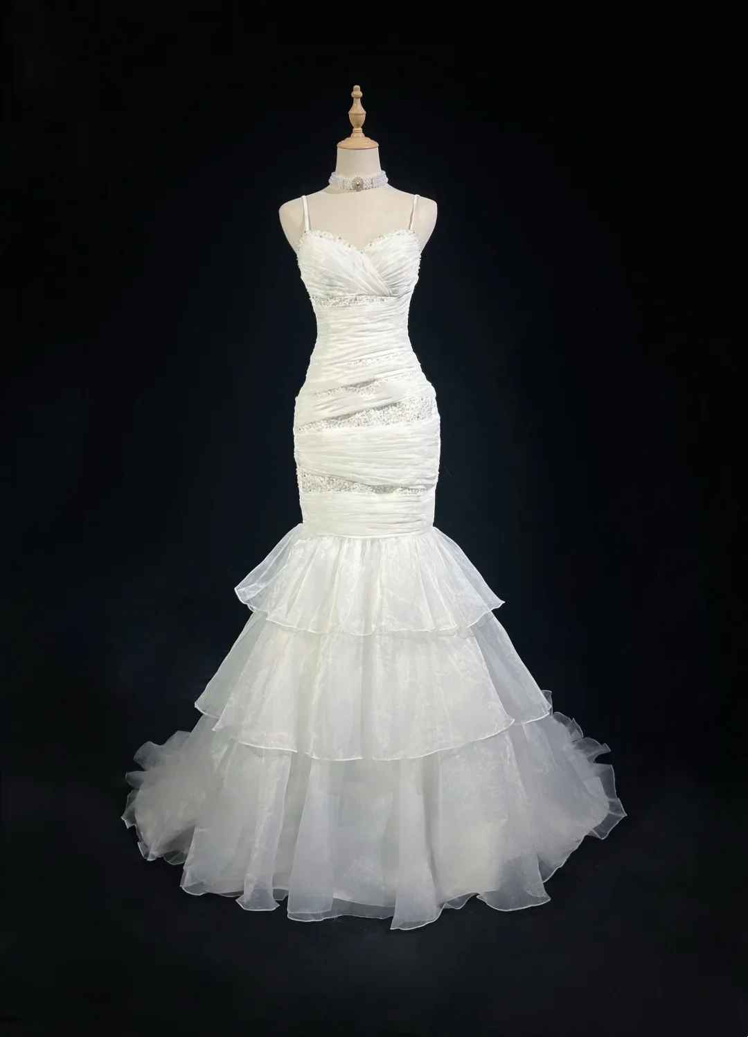 Retro Wedding Dress 1950s 1940s Mermaid Spaghetti Straps White Tulle Long Wedding Dresses Bridal Gowns Elegant Brides Gown DH573 - Deanwangkt