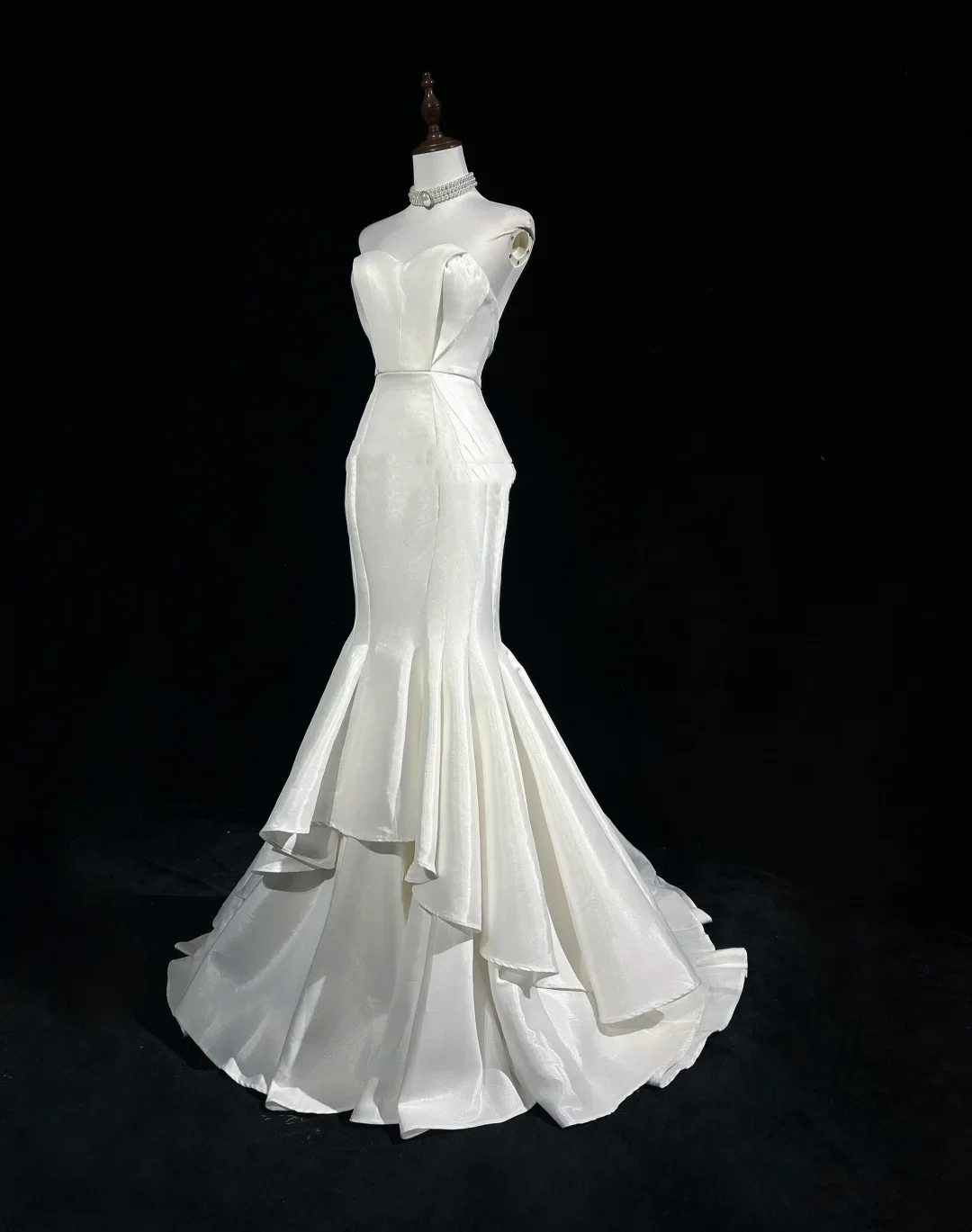 Vintage Wedding Dress 1950s 1940s Mermaid Sweetheart Satin White Long Wedding Dresses Bridal Gowns Brides Gown DH549 - Deanwangkt