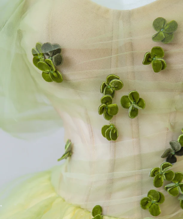 Sexy Ball Gown Off The Shoulder Sage Green Elegant Tulle Long Prom Dresses P0019 - Deanwangkt