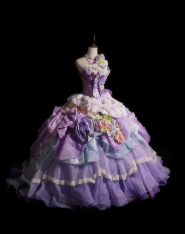 Gorgeous Ball Gown Purple Long Prom Dresses Tulle Sleeveless Purple Quinceanera Dresses Sweet 16 Dresses DP3819 - Deanwangkt