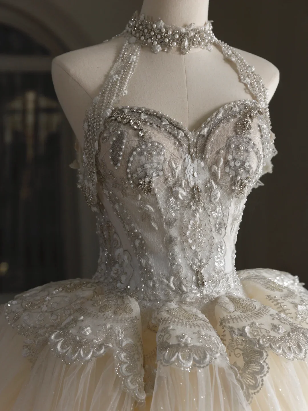 Princess Bridal Dress Ball Gown Sweetheart Tulle Beads Wedding Dress With Short Sleeves Wedding Dresses Modest Wedding Gowns DH1295 - Deanwangkt