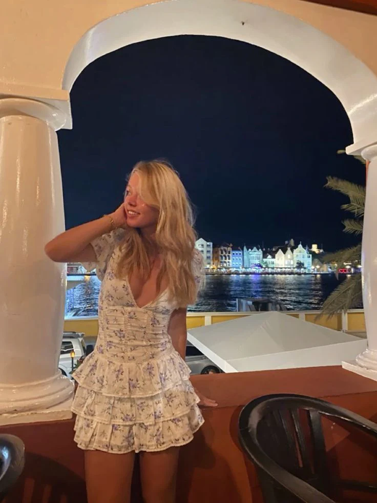 Cute A line V Neck Lace Floral Summer Homecoming Dress Hoco Dress Mini 18th Birthday Outfit Cocktail Dresses DP1910 - Deanwangkt