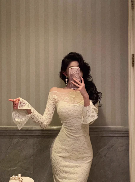 Classy Sheath White Lace Off The Shoulder 18th Birthday Dress Party Gown 18th Birthday Outfits Birthday Dress Ideas For Women DP572 - Deanwangkt