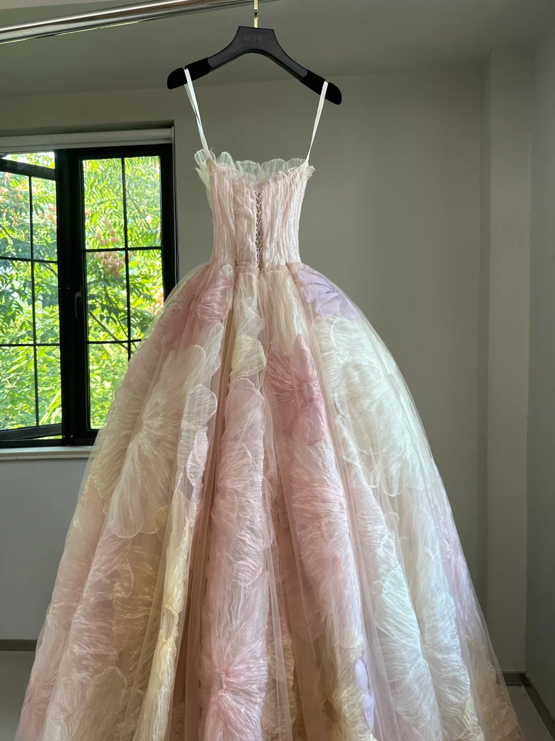 Pretty Ball Gown Sweetheart Pink Tulle Long Floral Quinceanera Dress Formal Gowns Sweet 17 Dresses Vestido De 15 Anos Sweet 16 Dress DH2055 - Deanwangkt