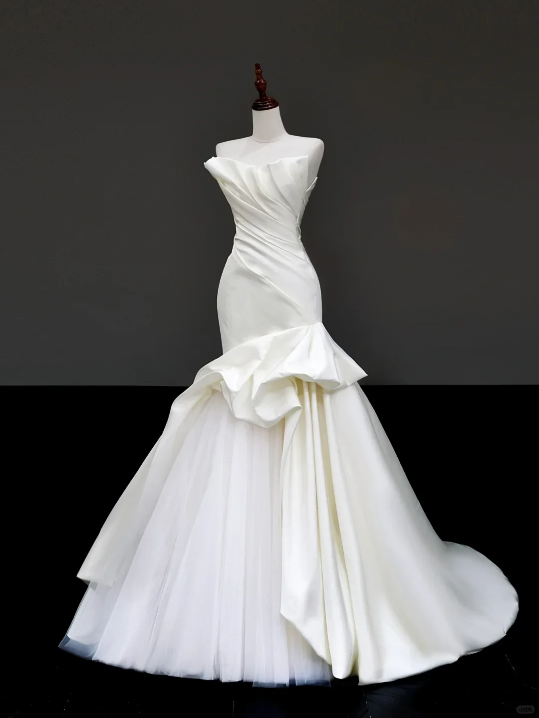 Simple Bridal Gown Mermaid Strapless Satin White Wedding Dresses Minimalist Bridal Gowns DP820 - Deanwangkt