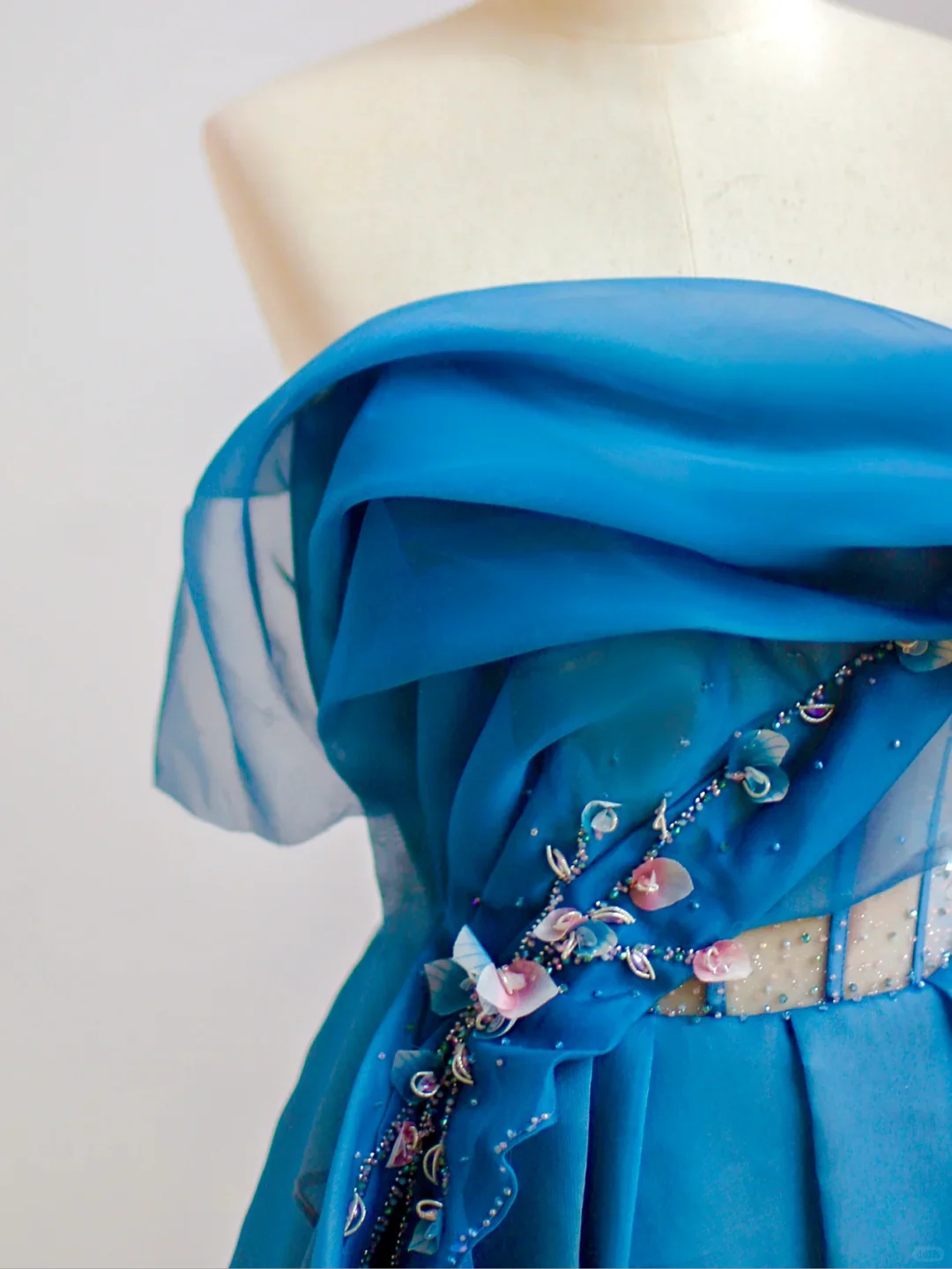 Elegant Glamour Ball Gown Strapless Blue Tulle Prom Dress Party Dress Evening Dresses DP1514 - Deanwangkt