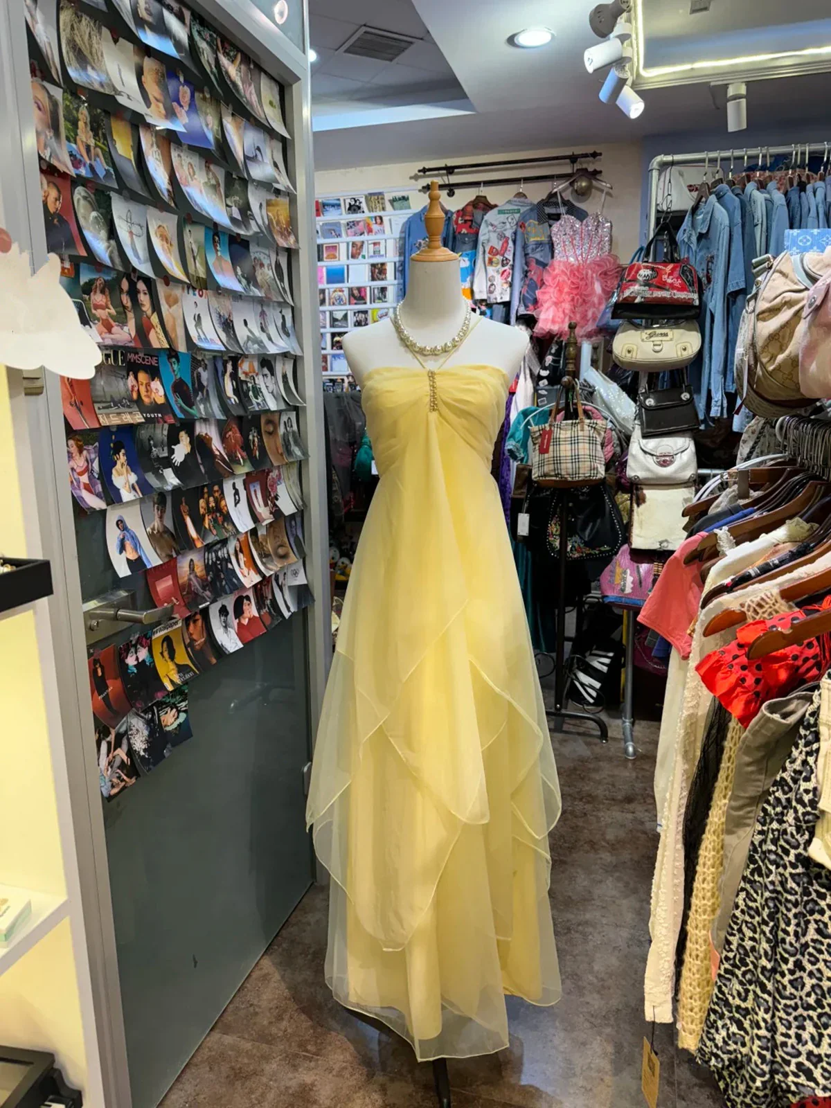 Vintage A line Halter Yellow Long Birthday Dress Party Dress Birthday Outfit DP956 - Deanwangkt